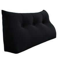 RÜCKENKISSEN für Bett Samt Schwarz 100 cm - Schwarz, Textil (50/100cm) - Vercart