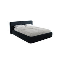 POLSTERBETT mit Bettkasten und Lattenrost 200x225 Blau - Blau/Schwarz, Kunststoff/Textil (160/200cm) - Makamii