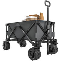 GARTENWAGEN DE-10507 faltbar, 360°-Räder, 70 kg Dunkelgrau - Dunkelgrau, Metall (55/91/108cm) - ComfortXL