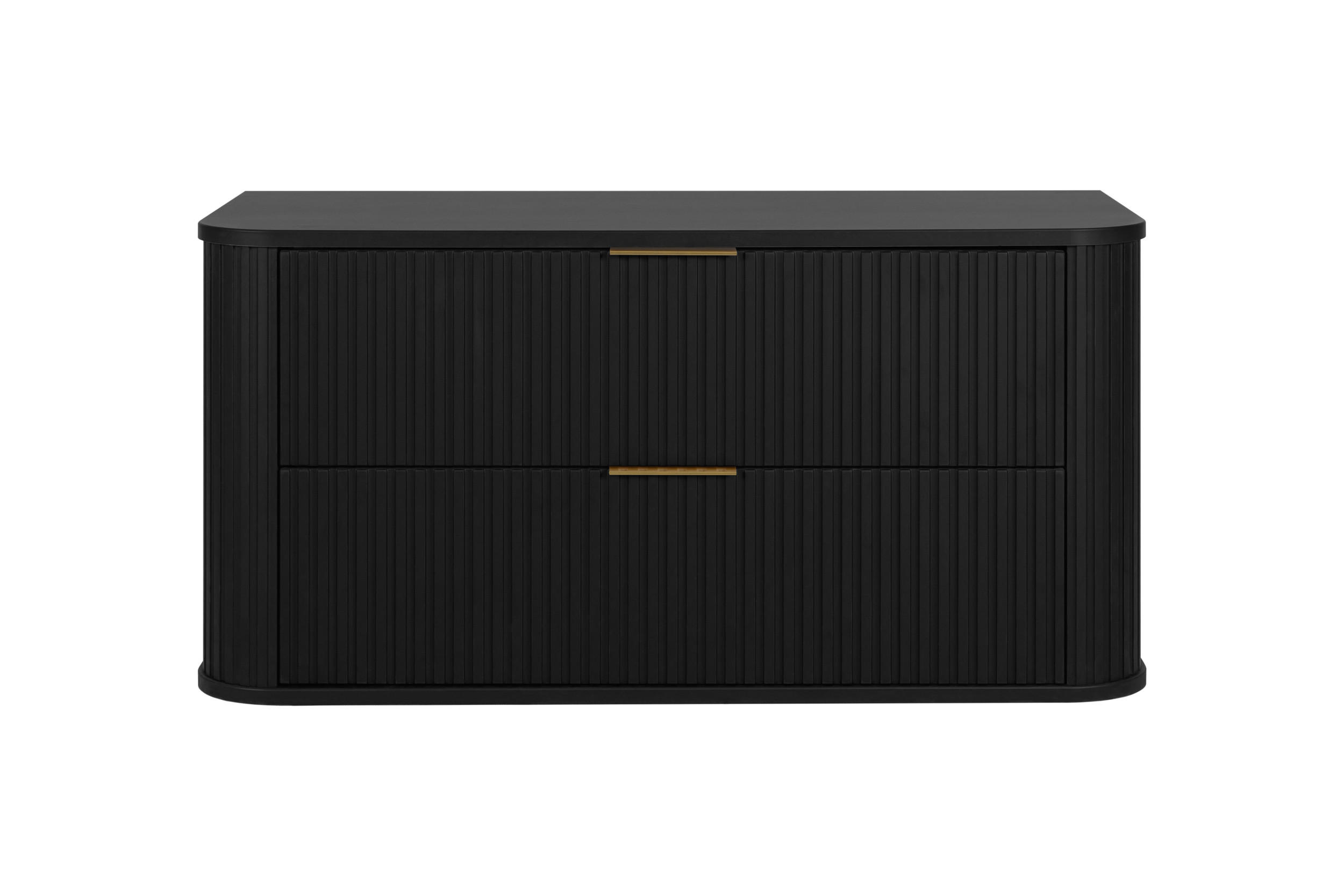 BADEZIMMERSCHRANK, Schwarz + Goldener Griff, 41,5 x 100 x 51,7 cm - Goldfarben/Schwarz, Holzwerkstoff/Kunststoff (100/51.7/41.5cm) - 3XE LIVING