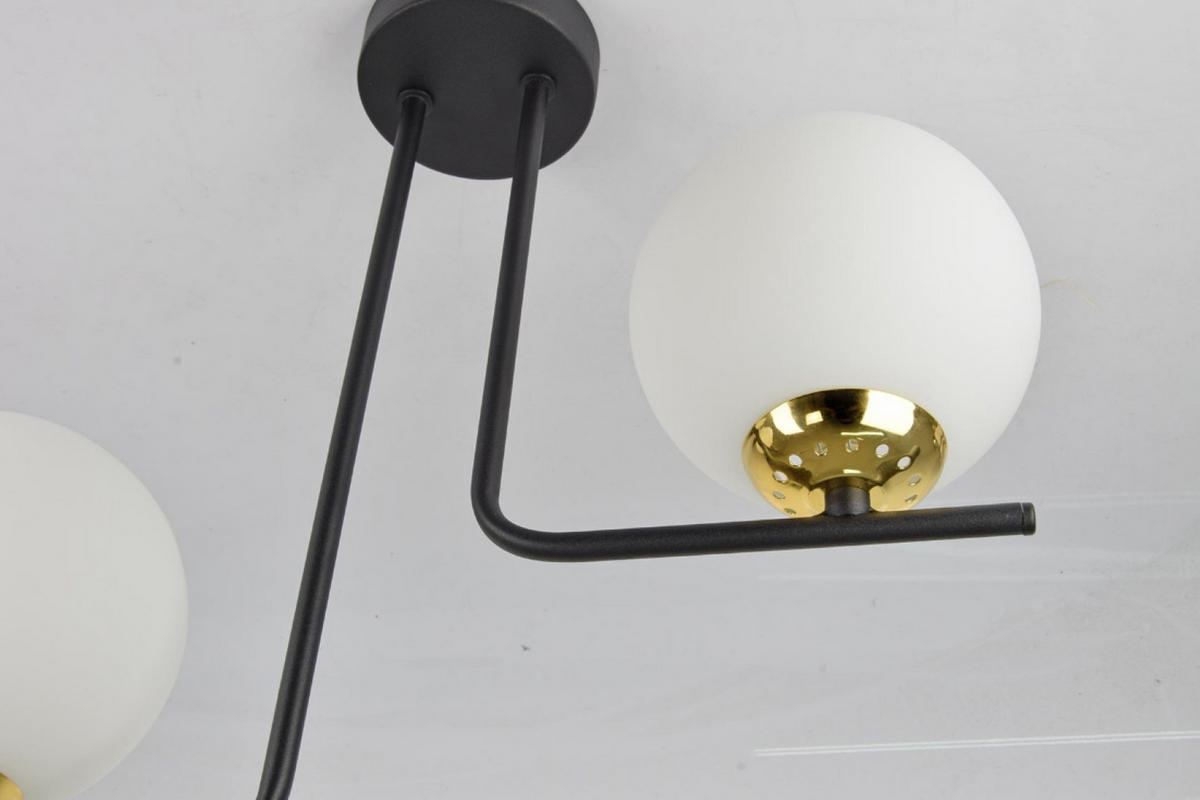 DECKENLEUCHTE Milano Glas - Goldfarben/Schwarz, Glas/Metall (14/45/36cm) - kiki design