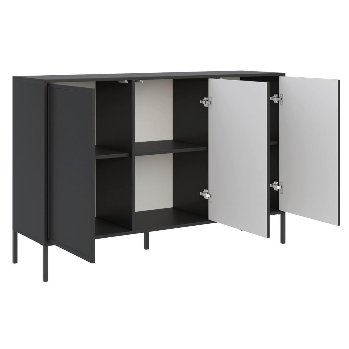 SIDEBOARD Velveto černý 150cm - černá, kov/kompozitní dřevo (150/86/40cm) - Selsey