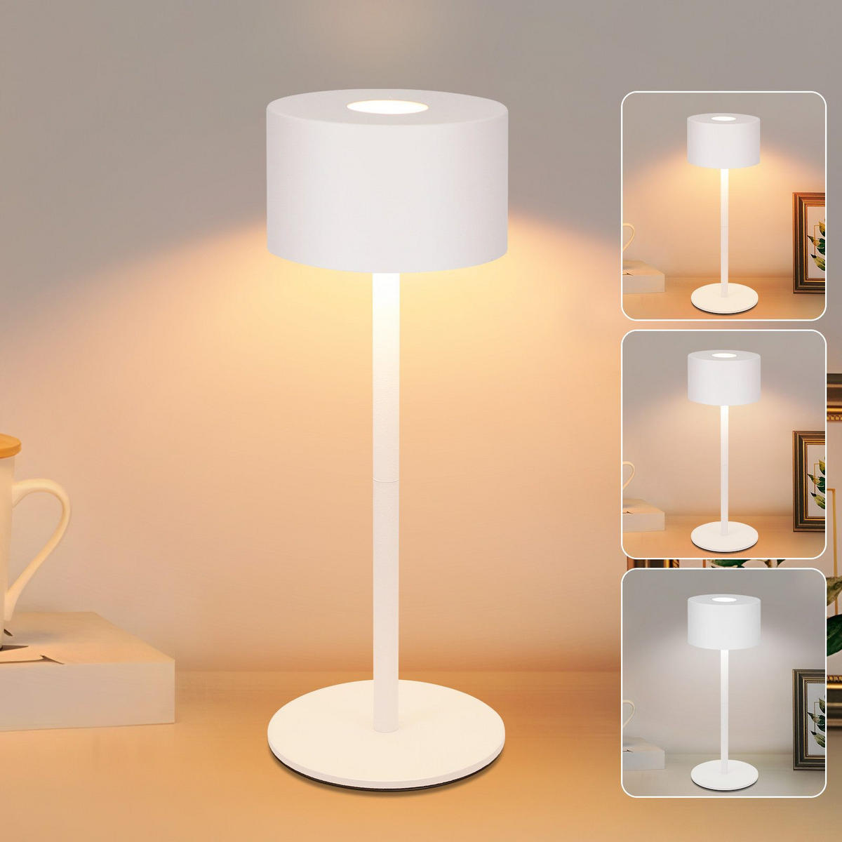 LED-TISCHLEUCHTE Aaron 9/9/25cm - Weiß, Metall (9/9/25cm) - Nettlife