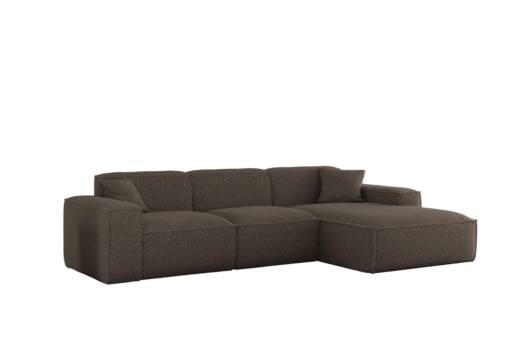 ECKSOFA Celes Premium In Sven - Braun, Holzwerkstoff/Textil (266/165cm) - Fun Möbel