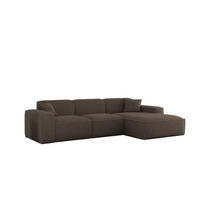 ECKSOFA Celes Premium In Sven - Braun, Holzwerkstoff/Textil (266/165cm) - Fun Möbel