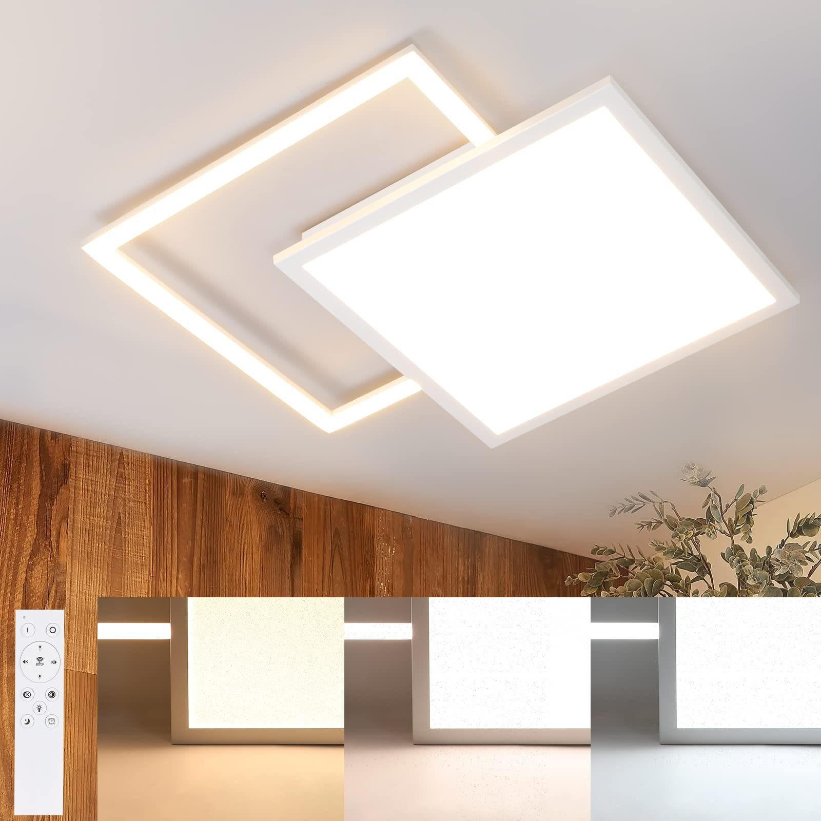 LED-DECKENLEUCHTE Freyja 53/53/4.5cm - Weiß, Kunststoff (53/53/4.5cm) - ZMH