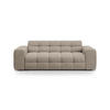 SOFA Kendal aus strukturiertem Stoff dunkelbeige 3 Sitzplätze - Mokka, Textil (103/79/222cm) - Micadoni