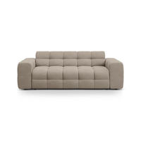 SOFA Kendal aus strukturiertem Stoff dunkelbeige 3 Sitzplätze - Mokka, Textil (103/79/222cm) - Micadoni
