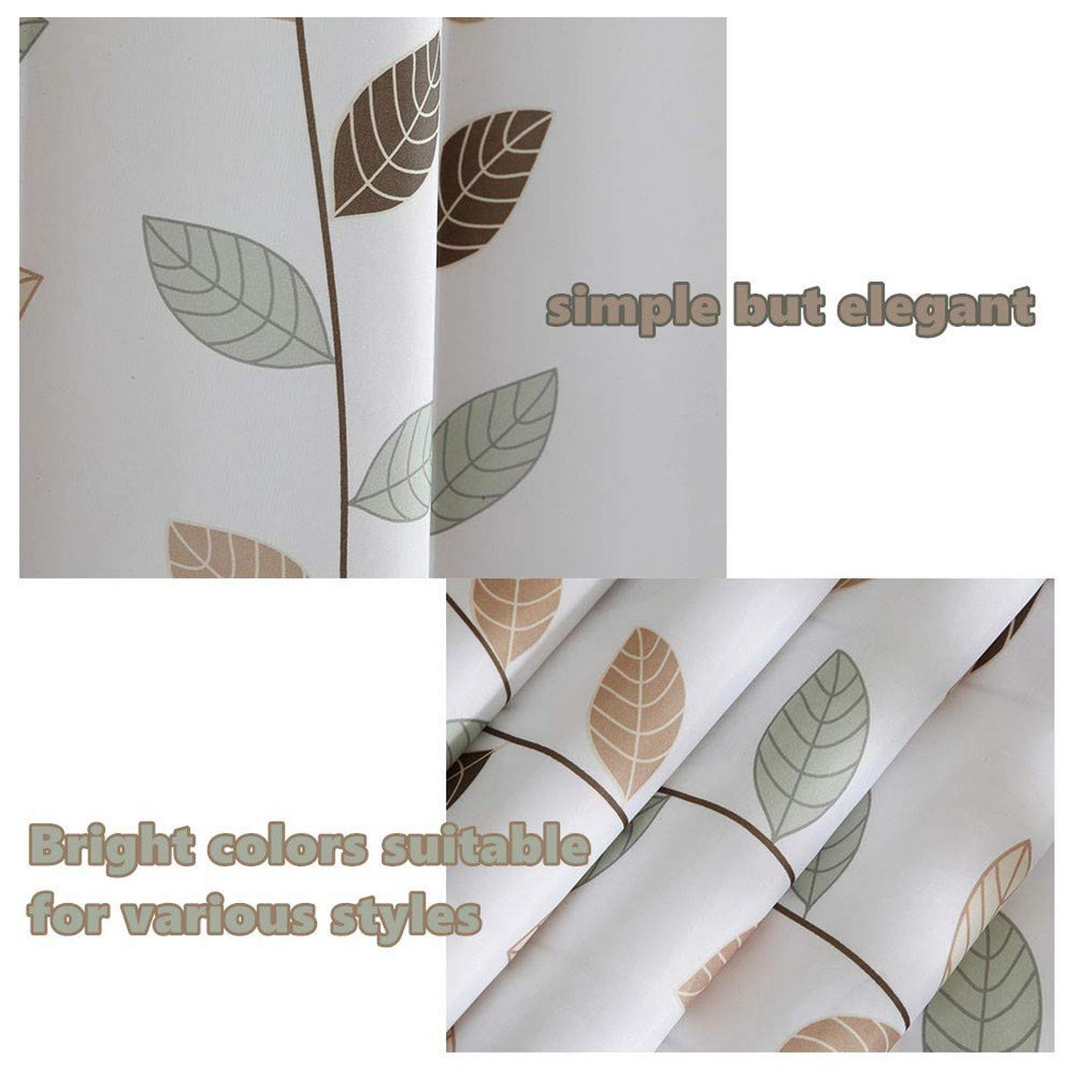 DUSCHVORHANG klein Blätter 180 x 180 cm wasserdicht schimmelresistent mit Haken - Multicolor, Textil (180/180cm) - MCBOSON