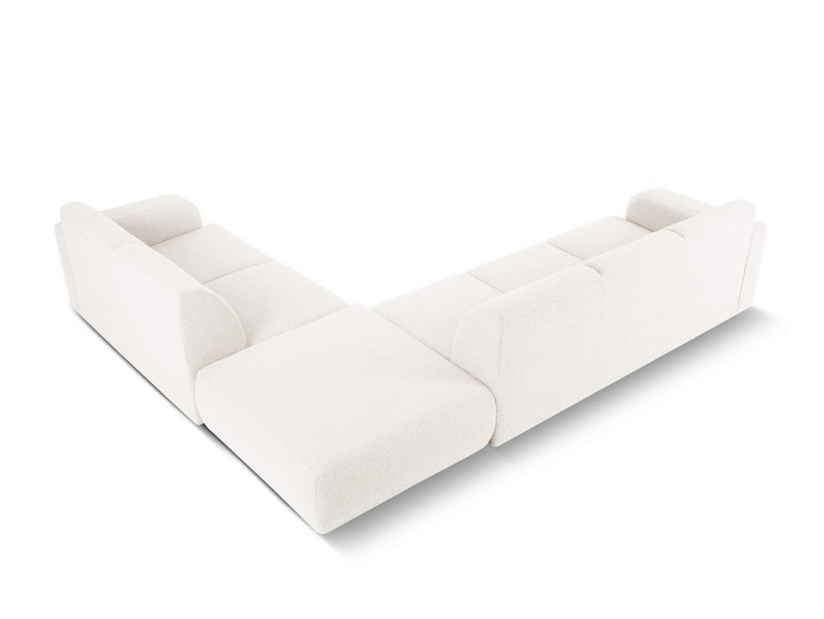 ECKSOFA rechts Molino aus Boucle weiß 6 Sitzplätze - Weiß, Textil (250/315cm) - Micadoni