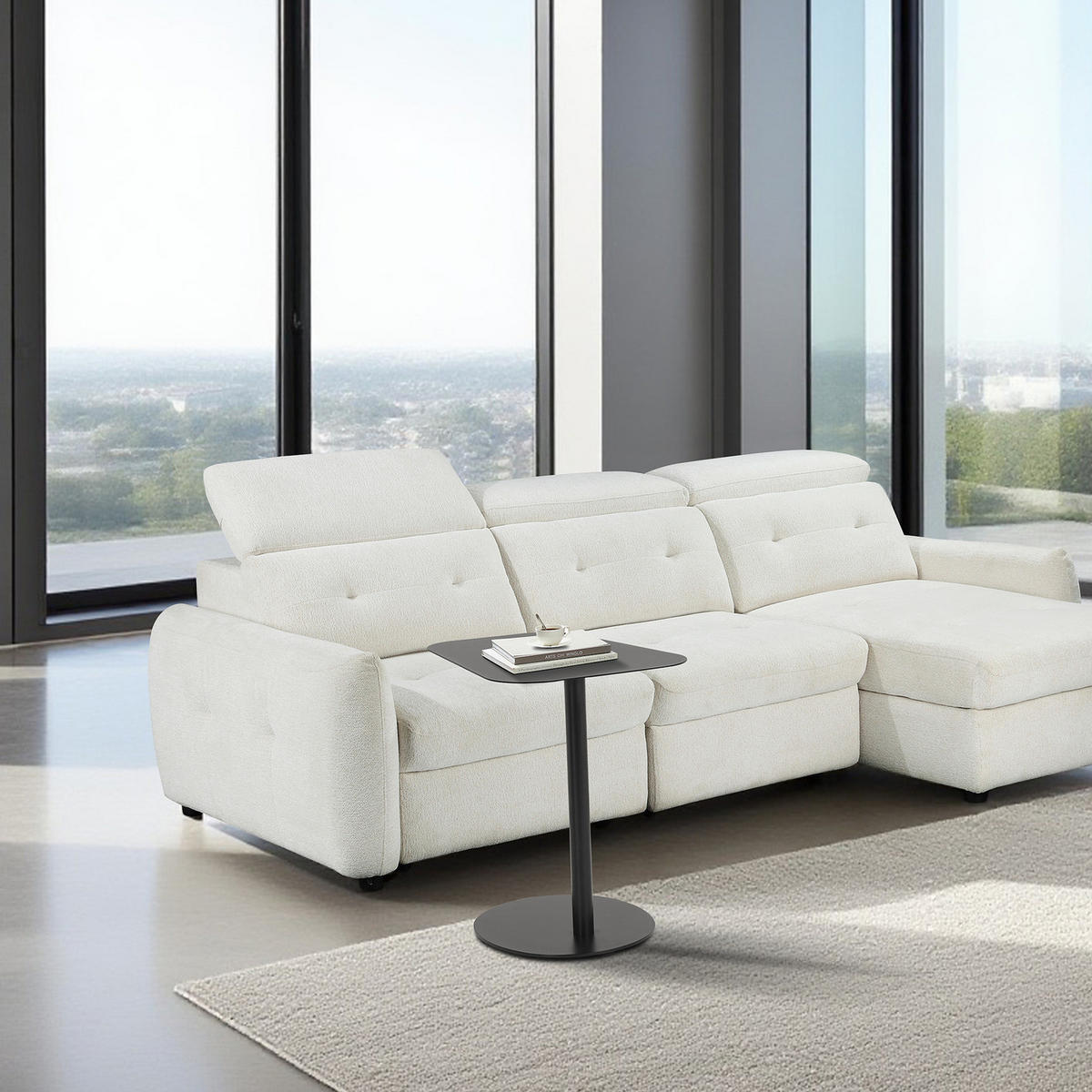 HOME24 Beistelltisch Lothrop - Schwarz, Metall (50/50/38cm) - home24