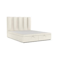POLSTERBETT Orta mit Stauraum 140/200 cm Hellbeige im Alta Stoff - Sandfarben/Schwarz, Holz/Holzwerkstoff (140/200cm) - AltaBeds