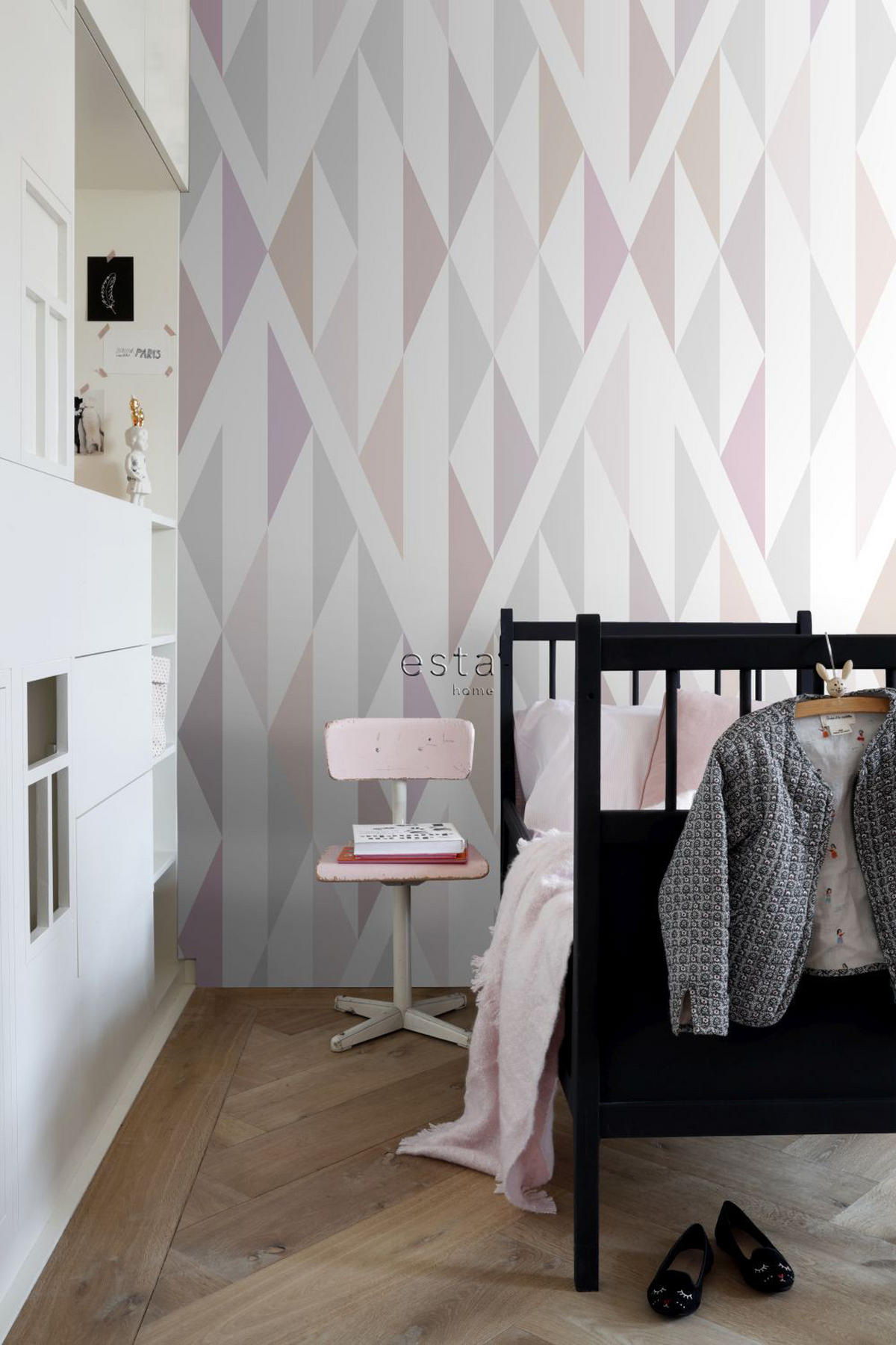 FOTOTAPETE Karomuster 150 x 279 cm - Pink, Papier (150/279cm) - ESTAhome