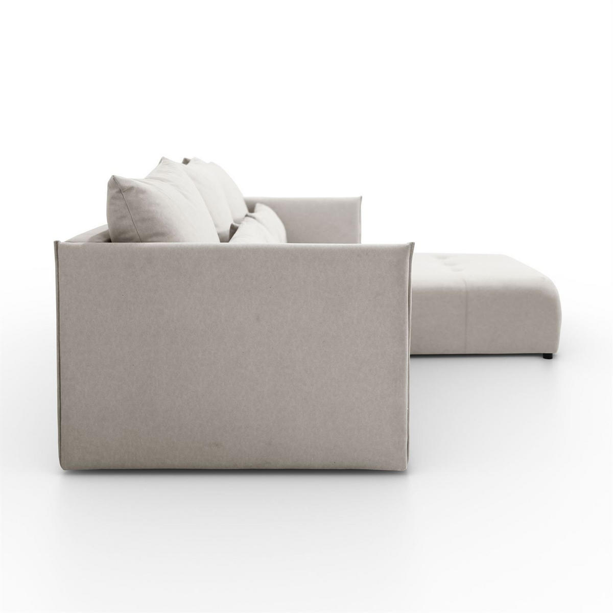 ECKSOFA APOLLO L mit Schlaffunktion und Bettkasten – rechte Seite - Ecru, Textil (246/188cm) - Lookway