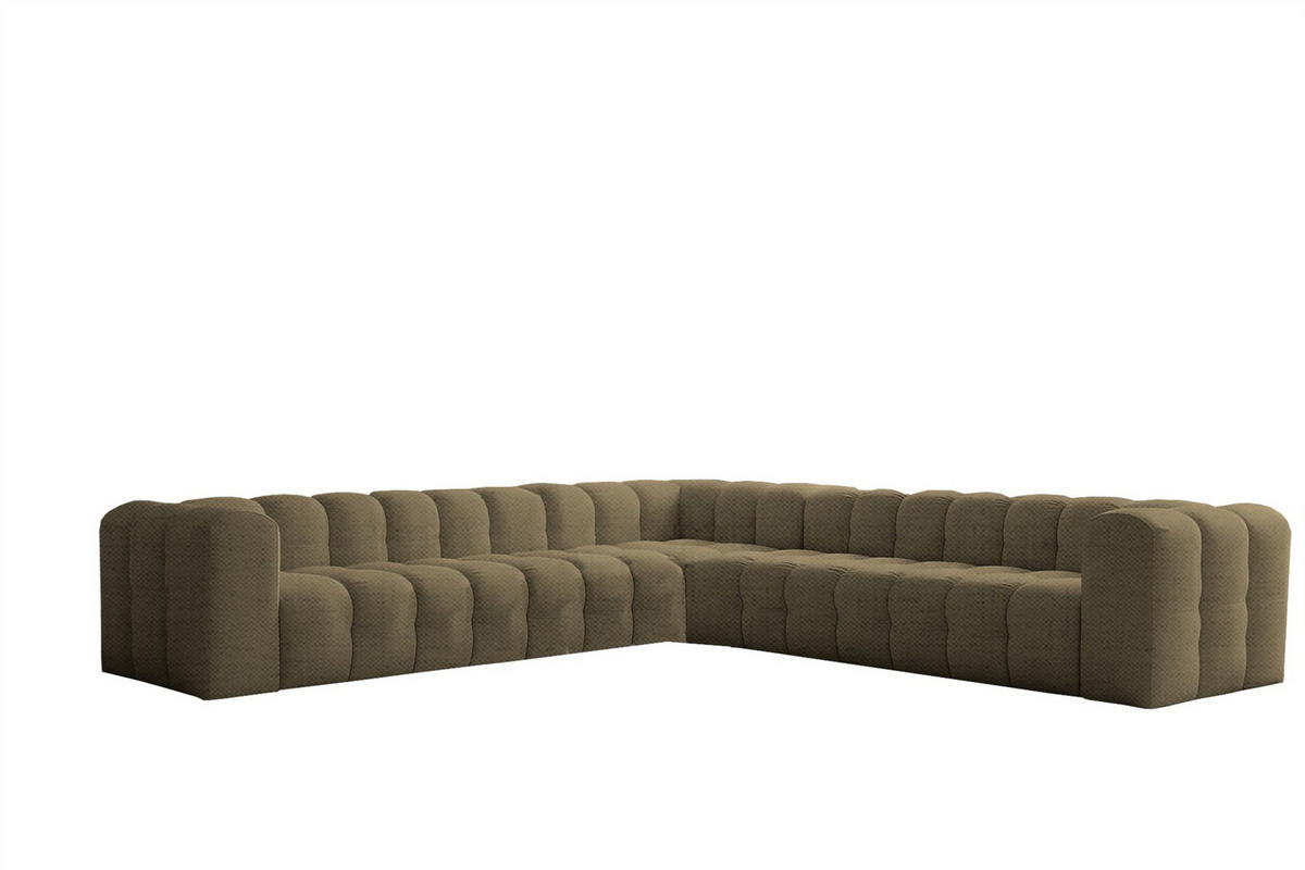 ECKSOFA Solvie Xl In Moly - Grün, Holzwerkstoff/Textil (330/330cm) - Fun Möbel