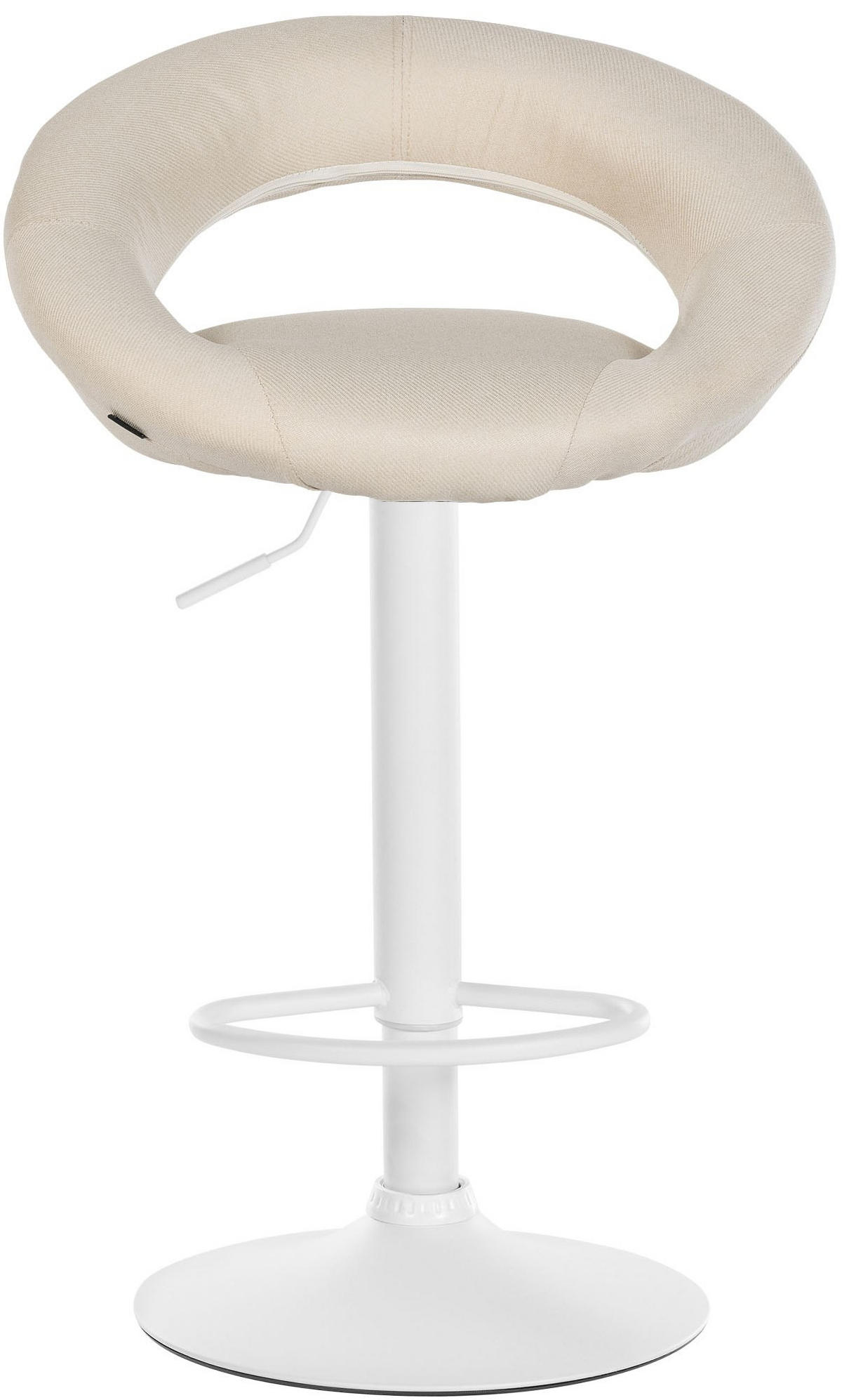 BARHOCKER 2er Set Stoff creme - Creme/Weiß, Textil/Metall (52/77/47cm) - CLP