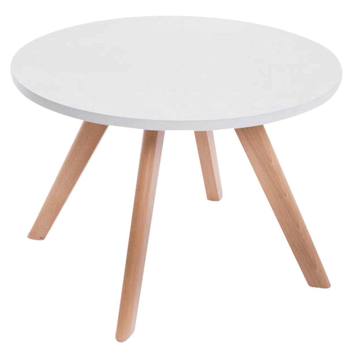 KONSOLENTISCH rund 60 cm Holz natura - Eukalyptusholzfarben, Holz (60/60/40cm) - CLP