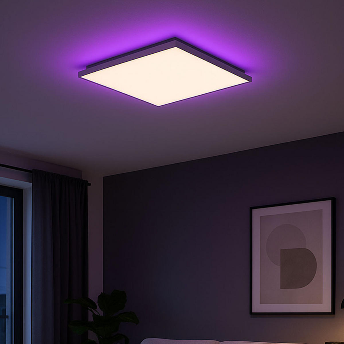 LED DECKENLEUCHTE RGB Weiß - Weiß, Metall (45/45/7cm)