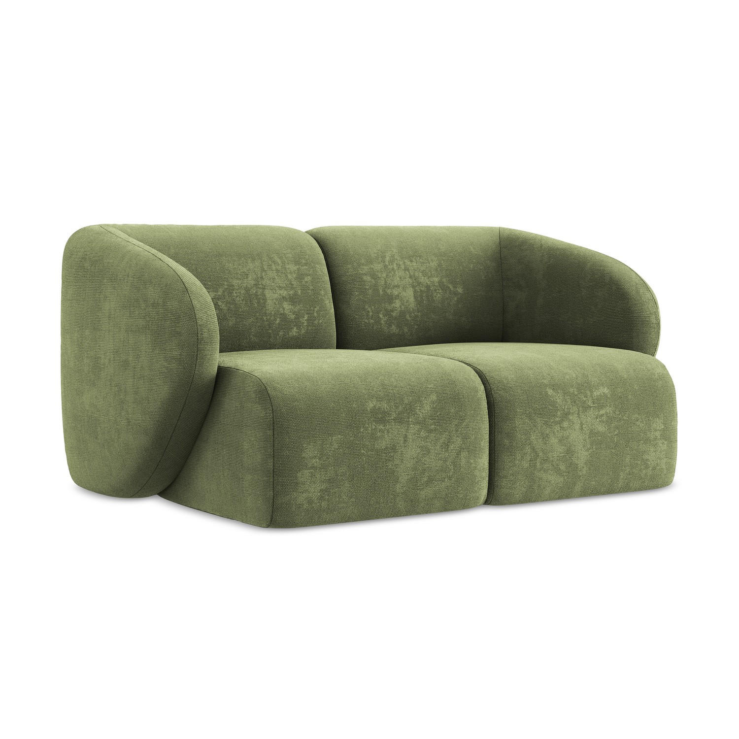 2-SITZER-SOFA Chenille Stoff Grün - Schwarz/Grün, Holzwerkstoff/Kunststoff (174/75/94cm) - LaMiaSofa