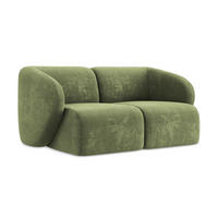 2-SITZER-SOFA Chenille Stoff Grün - Schwarz/Grün, Holzwerkstoff/Kunststoff (174/75/94cm) - LaMiaSofa