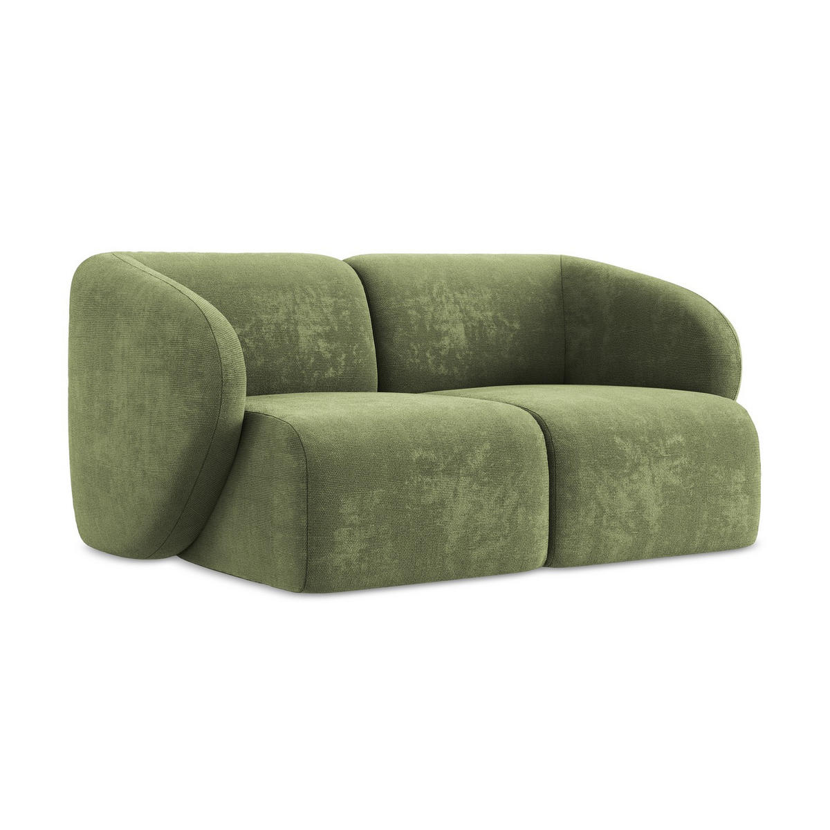 2-SITZER-SOFA Chenille Stoff Grün - Schwarz/Grün, Holzwerkstoff/Kunststoff (174/75/94cm) - LaMiaSofa