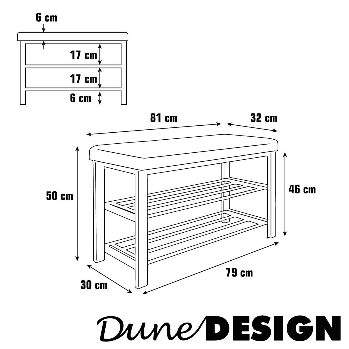 SCHUHREGAL mit 2 Ebenen, 32/81/46 cm, Grau - Grau, Kunststoff (32/46/81cm) - Dunedesign