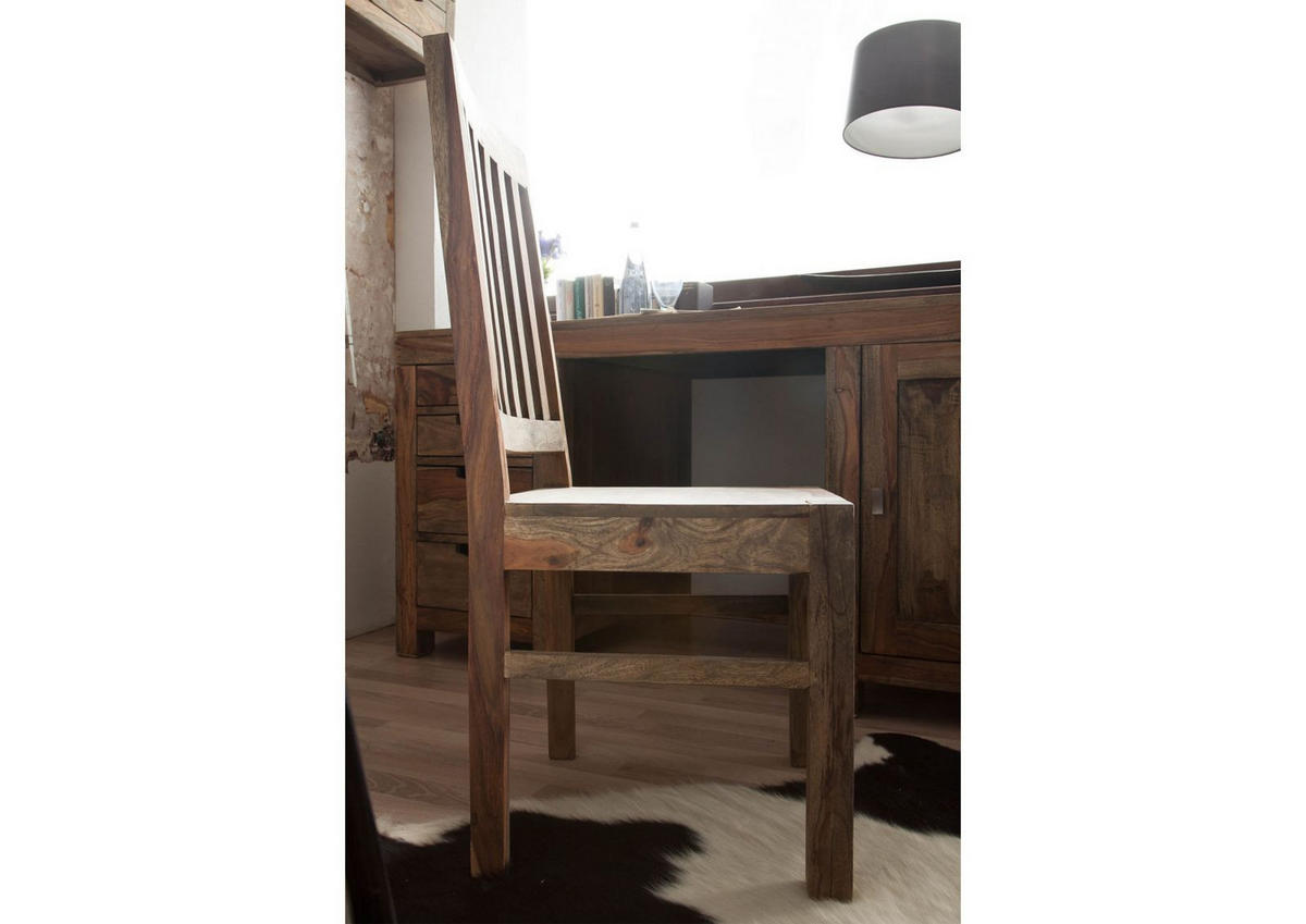STUHL Massivholz 45 x 45 x 100 cm grau NATURE GREY #121 - Grau, Holz (45/100/45cm) - Massivmoebel24