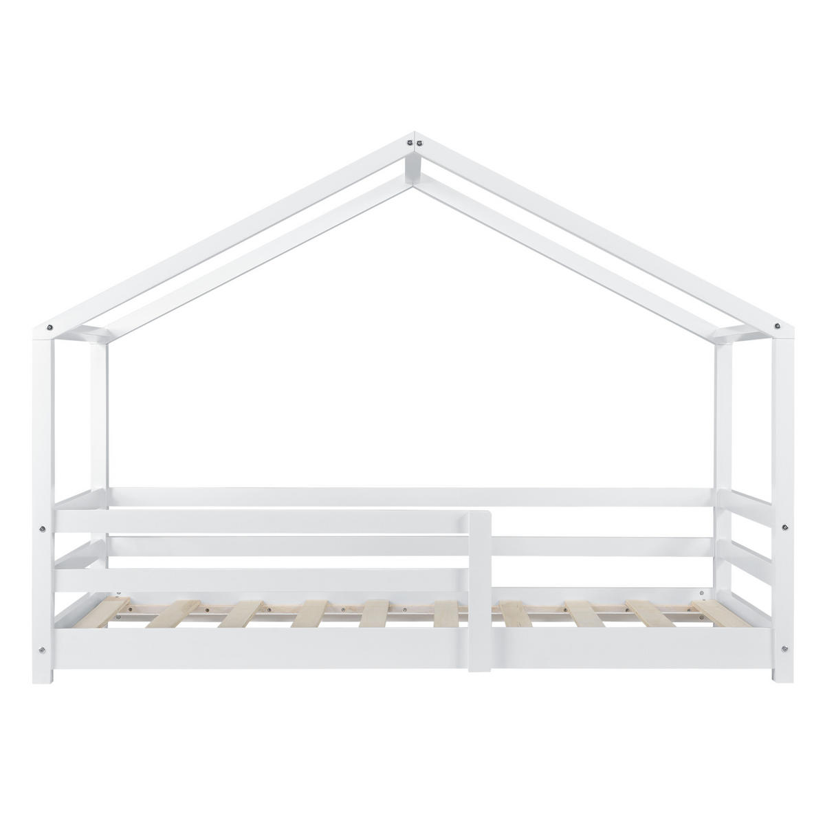 HAUSBETT Knätten - Weiß, Holz (70/140cm) - [en.casa]