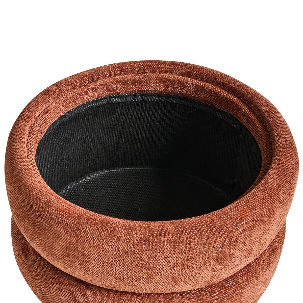 POUF mit Stauraum Chenillegewebe Goldbraun Hawley - Goldfarben, Textil (40/41/40cm) - Beliani