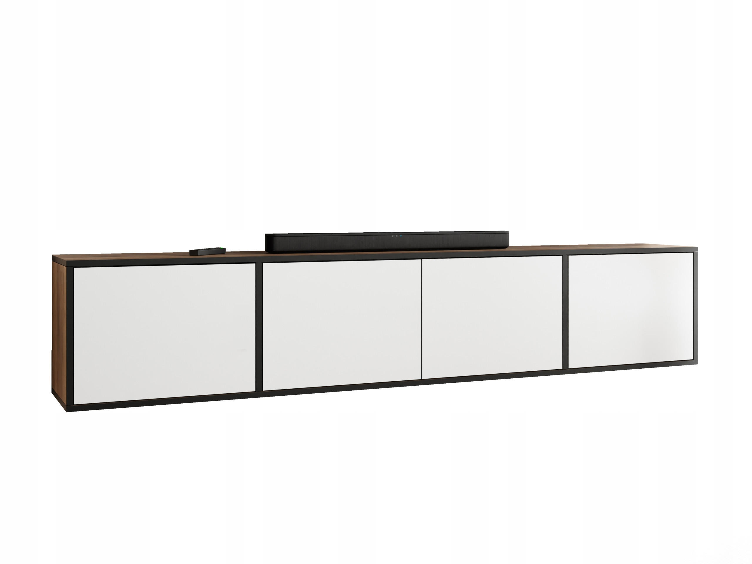 TV-LOWBOARD EDI 4 Craft Gold Eiche / Weiß – 4-türig - Honigeiche/Weiß, Holzwerkstoff (206.4/42/38.9cm)