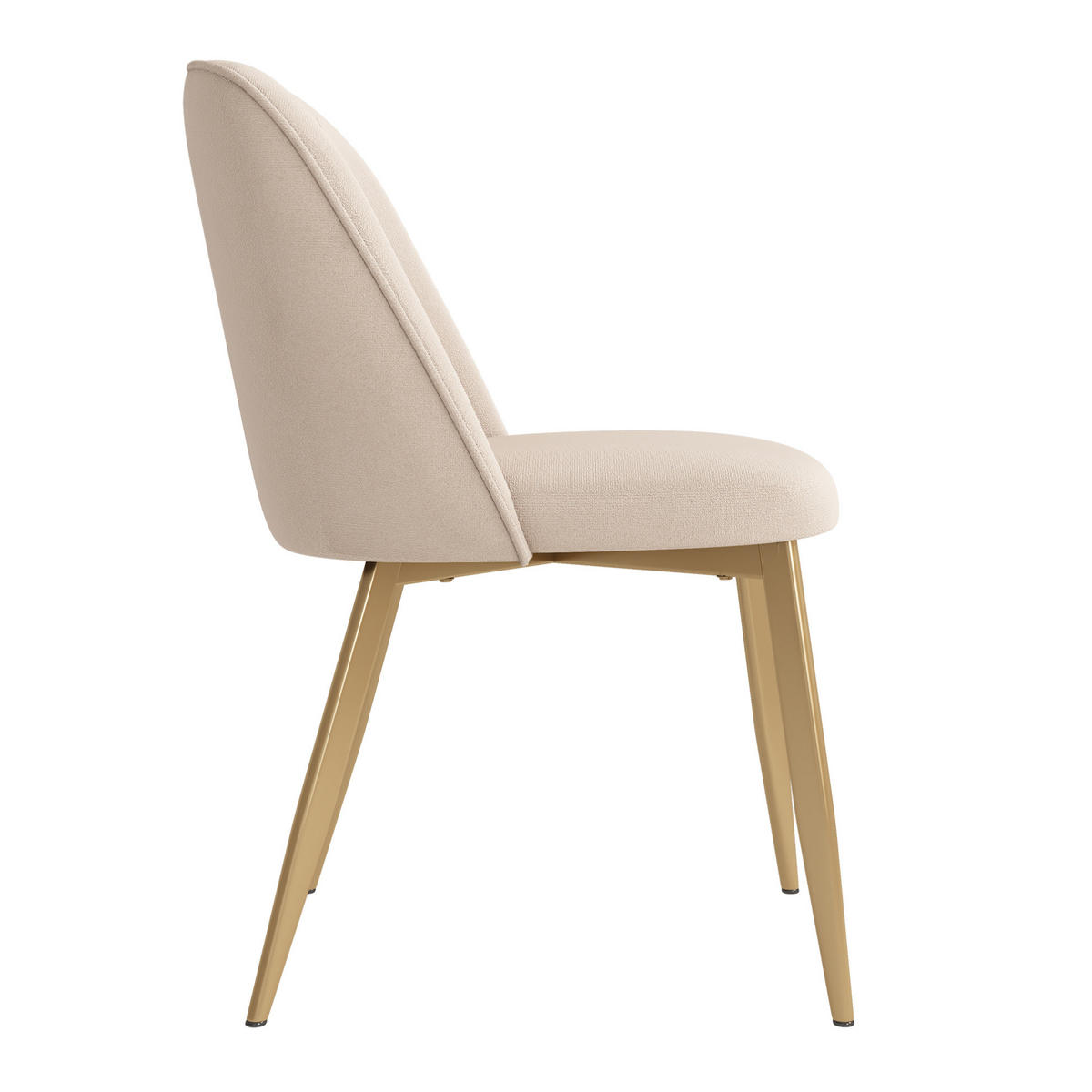 ESSZIMMERSTUHL 4er-Set Samt Beige mit goldfarbenen Metallbeinen - Beige, Metall (50/80/53.1cm) - Meubliv