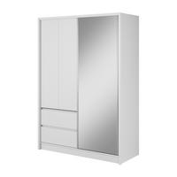 SCHWEBETÜRENSCHRANK SABRINA 154/214/62 cm 3-türig mit Spiegel Weiß - Weiß, Holzwerkstoff (154/214/62cm) - MASSENO