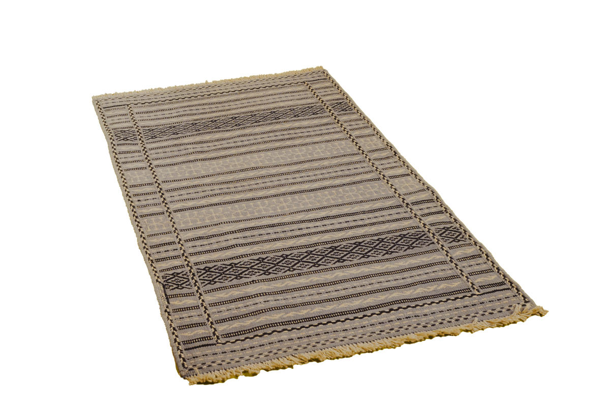 HANDWEBTEPPICH Kelim Kordi Mehrfarbig 121/83 cm Schurwolle - Multicolor, Textil (83/121cm) - Looma