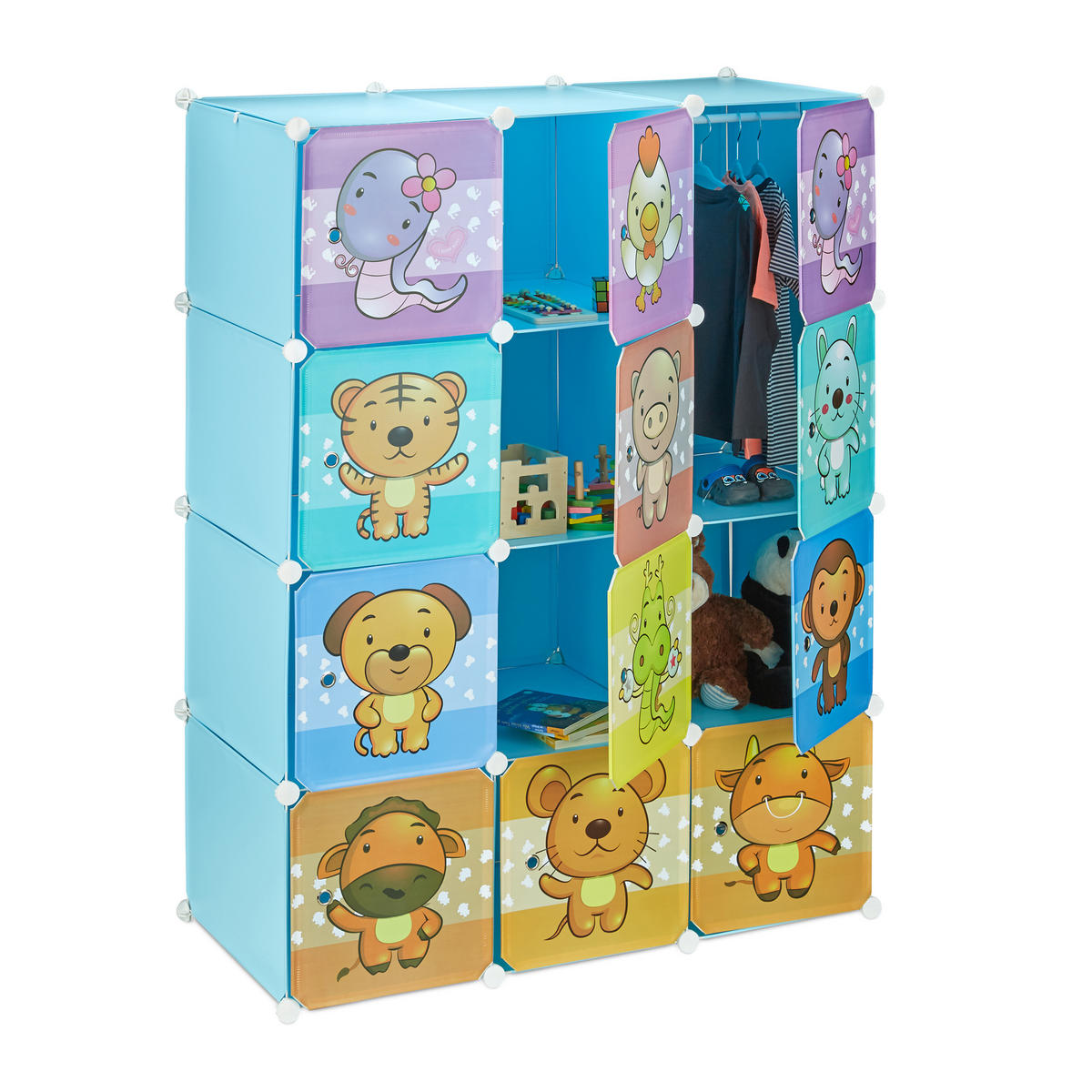 STECKREGAL Kinderzimmer - Multicolor, Kunststoff/Metall (110/145/46.5cm) - Relaxdays