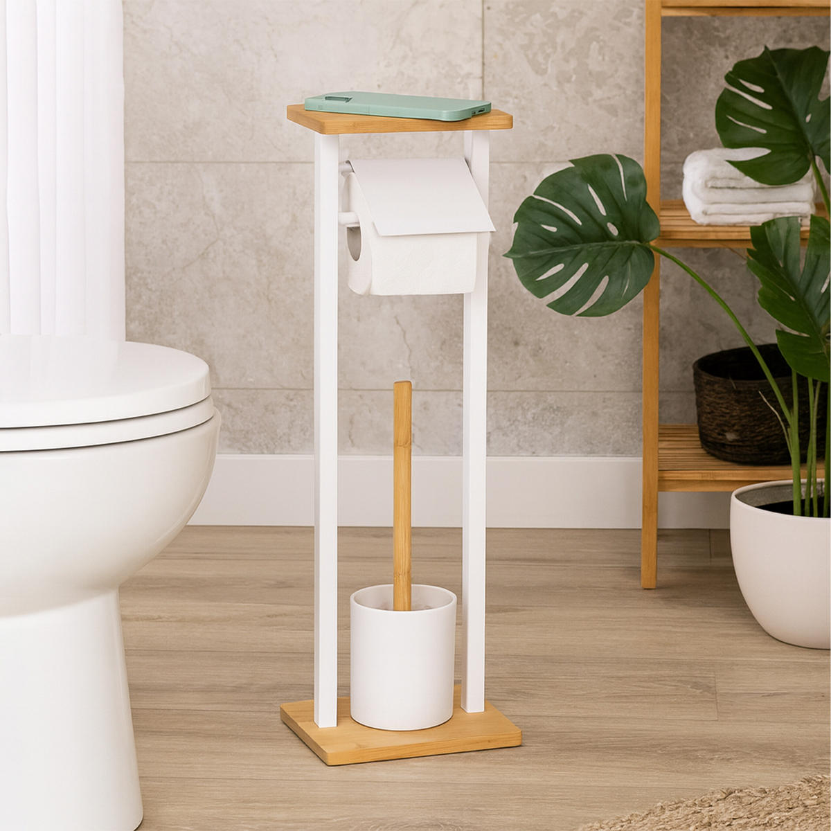 WC-GARNITUR - Multicolor, Holz/Kunststoff (20/73.5/20cm) - Relaxdays