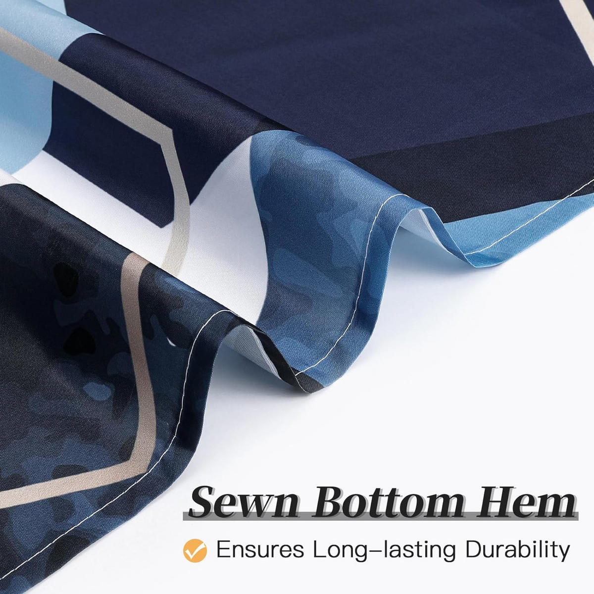 DUSCHVORHANG Blau geometrisch Set wasserdicht schimmelresistent Dekoration modern fürs Badezimmer - Multicolor, Textil (90/180cm) - MCBOSON