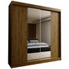 SCHWEBETÜRENSCHRANK LUCENZA 200/216/61 cm 2-türig mit Spiegel Eiche Artisan - Eiche Artisan, Holzwerkstoff (200/216/61cm) - MASSENO