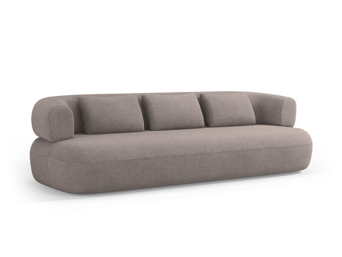 SOFA Jenny aus Boucle hellbraun 4 Sitzplätze - Hellbraun, Textil (90/73/226cm) - Micadoni