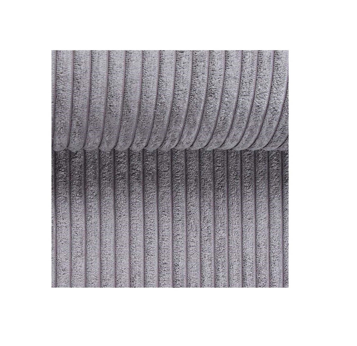 ECKSOFA Nova Hellgrau Cord, Ottomane rechts - Hellgrau/Schwarz, Holz/Kunststoff (262/176cm) - S-Style Möbel