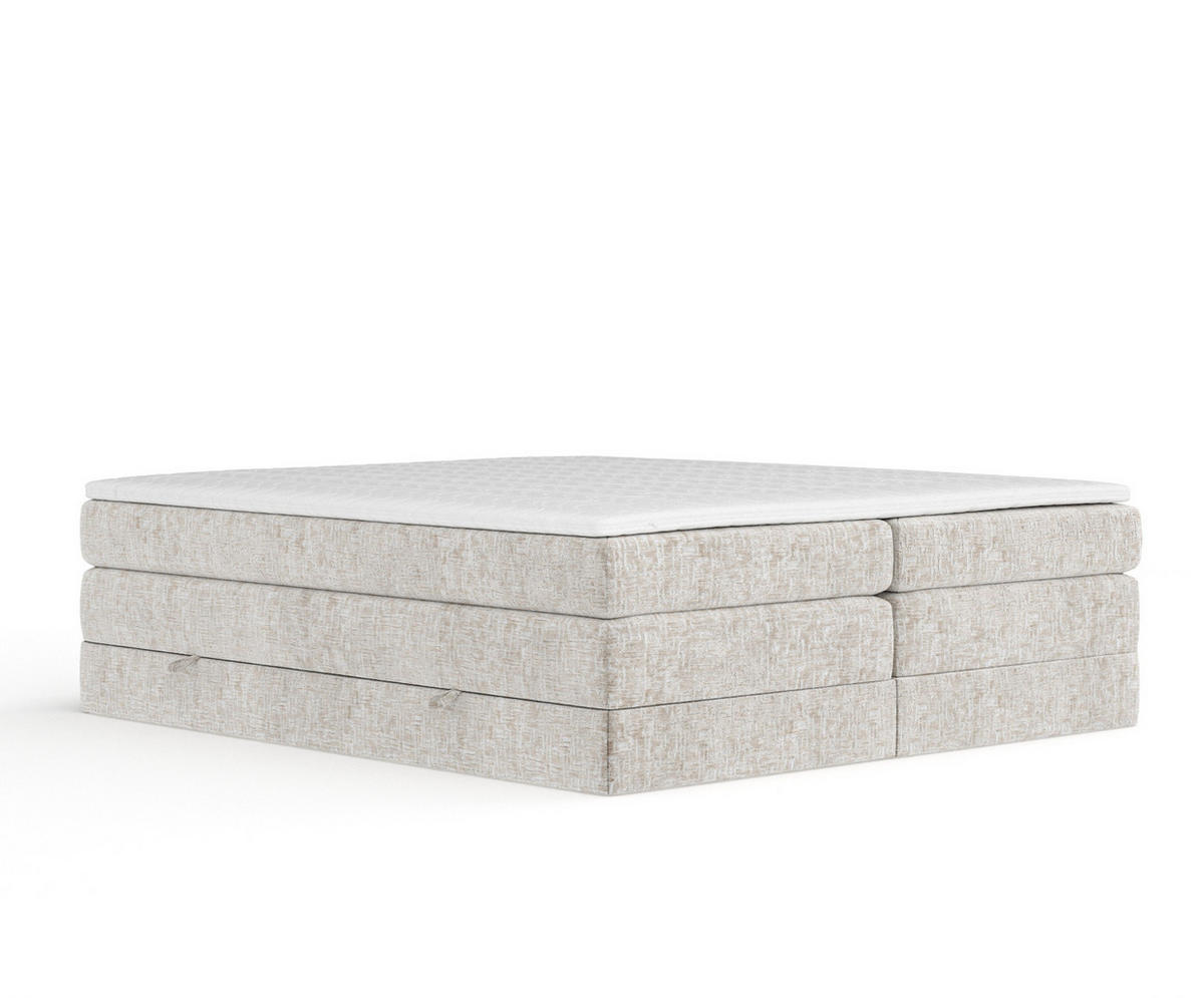 BOXSPRINGBETT Juniper Beige 160/200 cm - Beige/Schwarz, Holz/Holzwerkstoff (160/200cm) - Maison de Reve