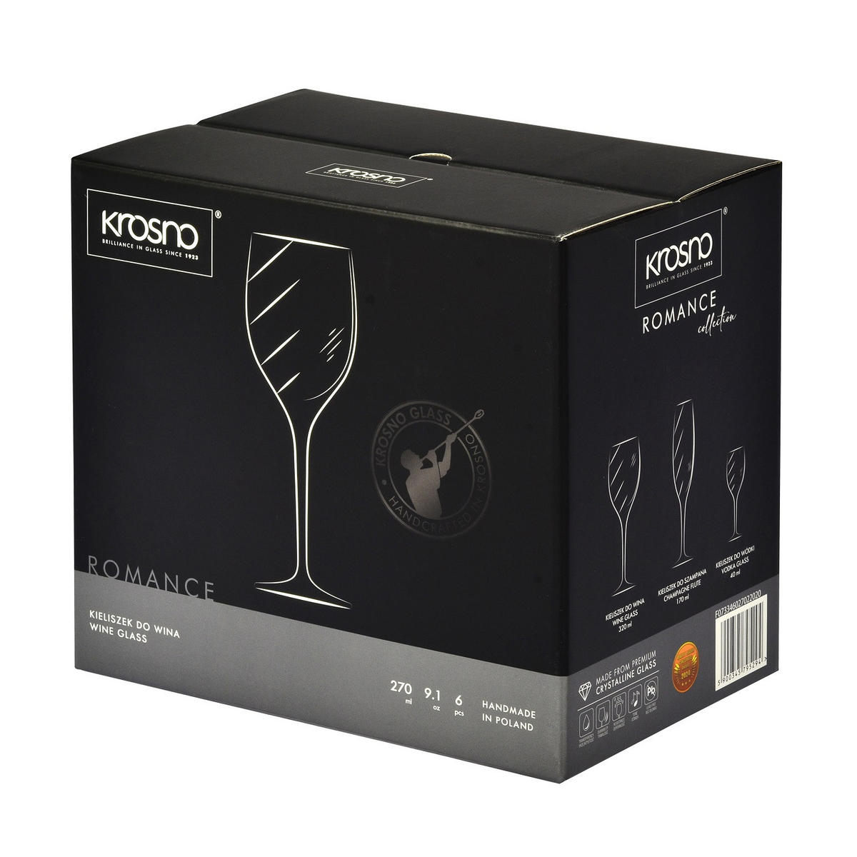WEISSWEINGLÄSER ROMANCE, 6ER-SET, 270 ml HANDGEFERTIGT - Transparent, Glas (0.27L) - Krosno Glass