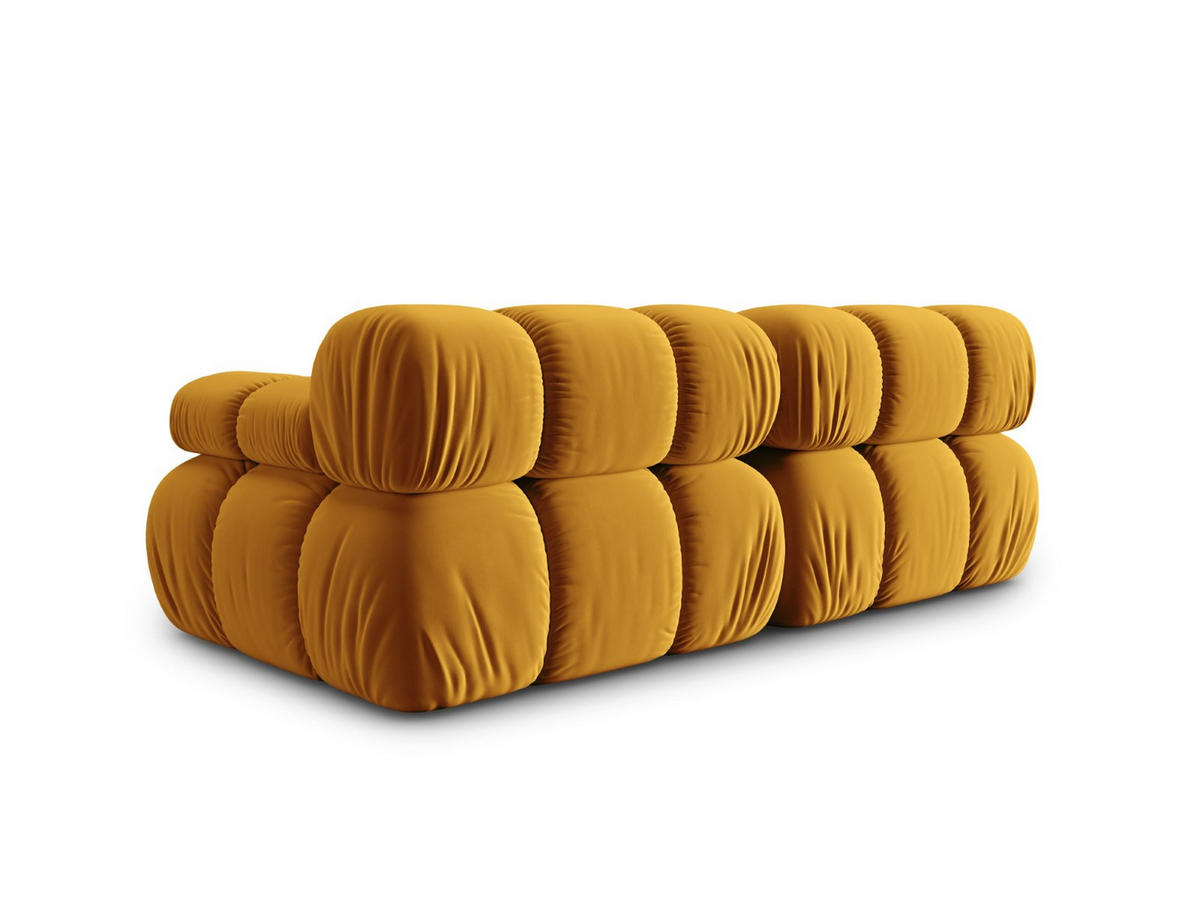 MODULARES-SOFA Bellis aus Samt gelb 2 Sitzplätze - Gelb, Textil (94/63/188cm) - Micadoni