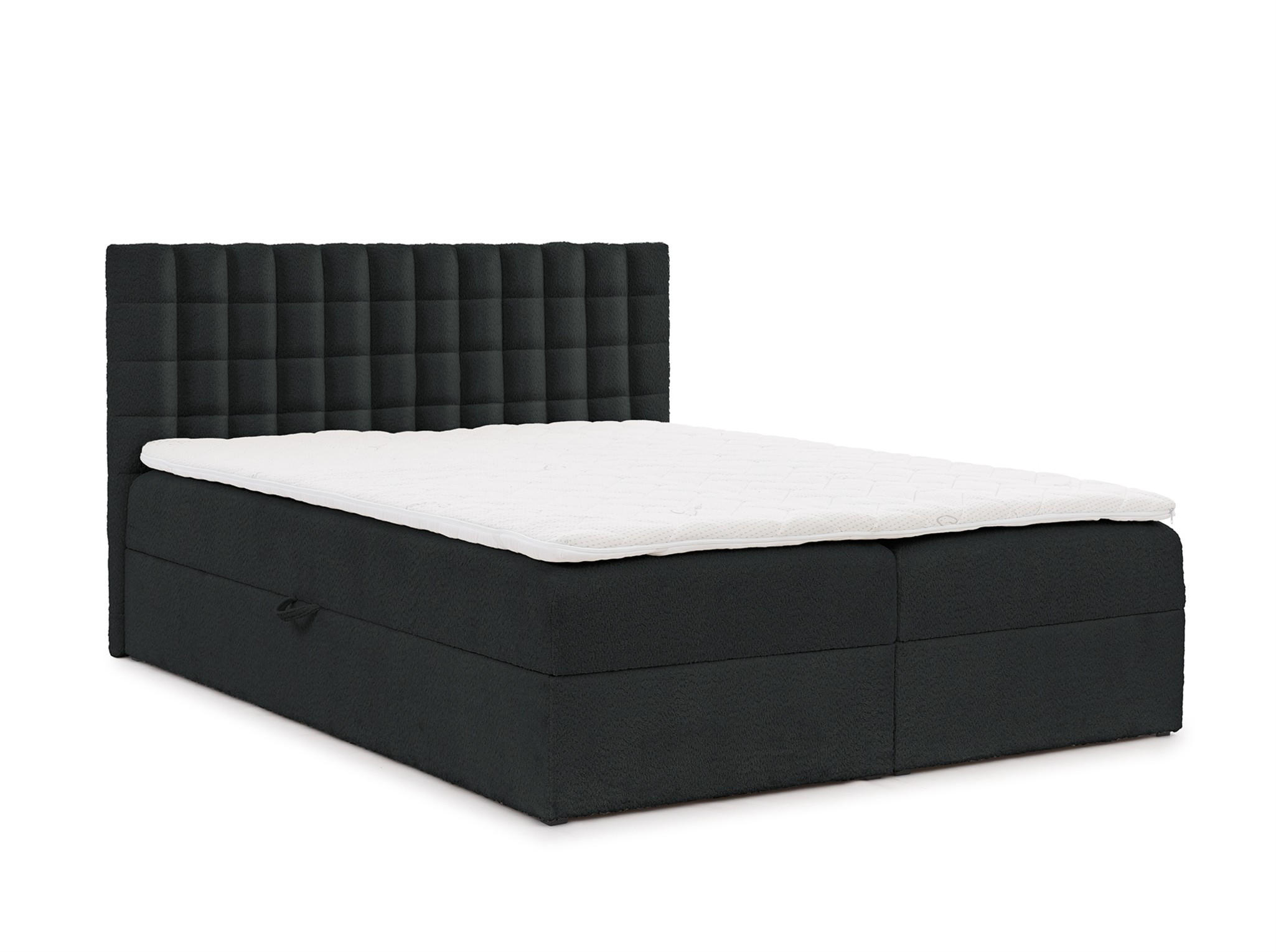 BOXBETT Toribo In überlänge - Schwarz, Holzwerkstoff/Textil (120/220cm) - Fun Möbel