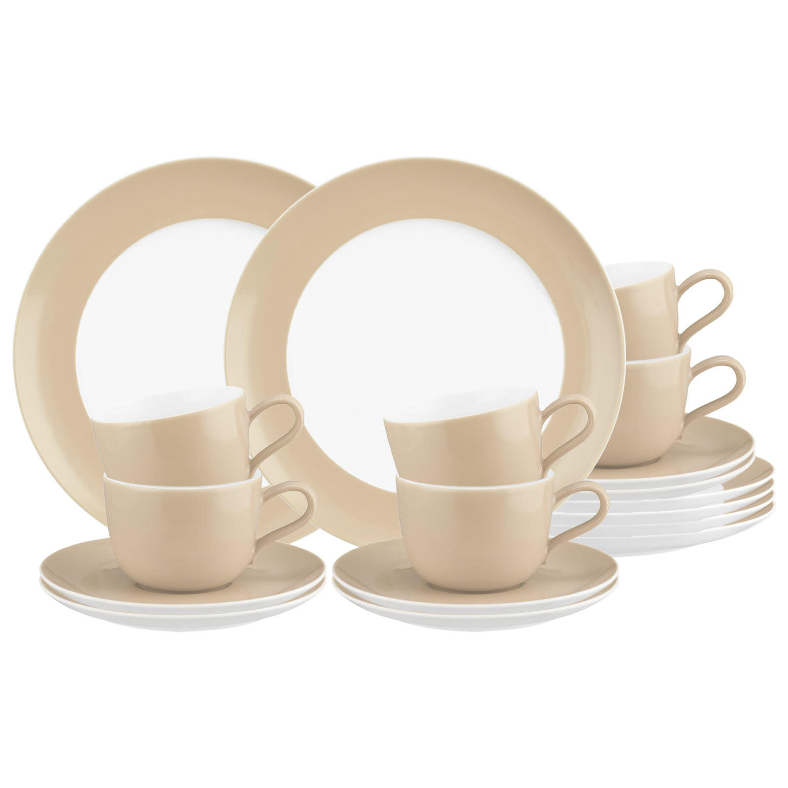 KAFFEESERVICE Liberty Pure Colors Dusty Beige 18er Set - Beige, Keramik (1/1/1cm) - Seltmann Weiden