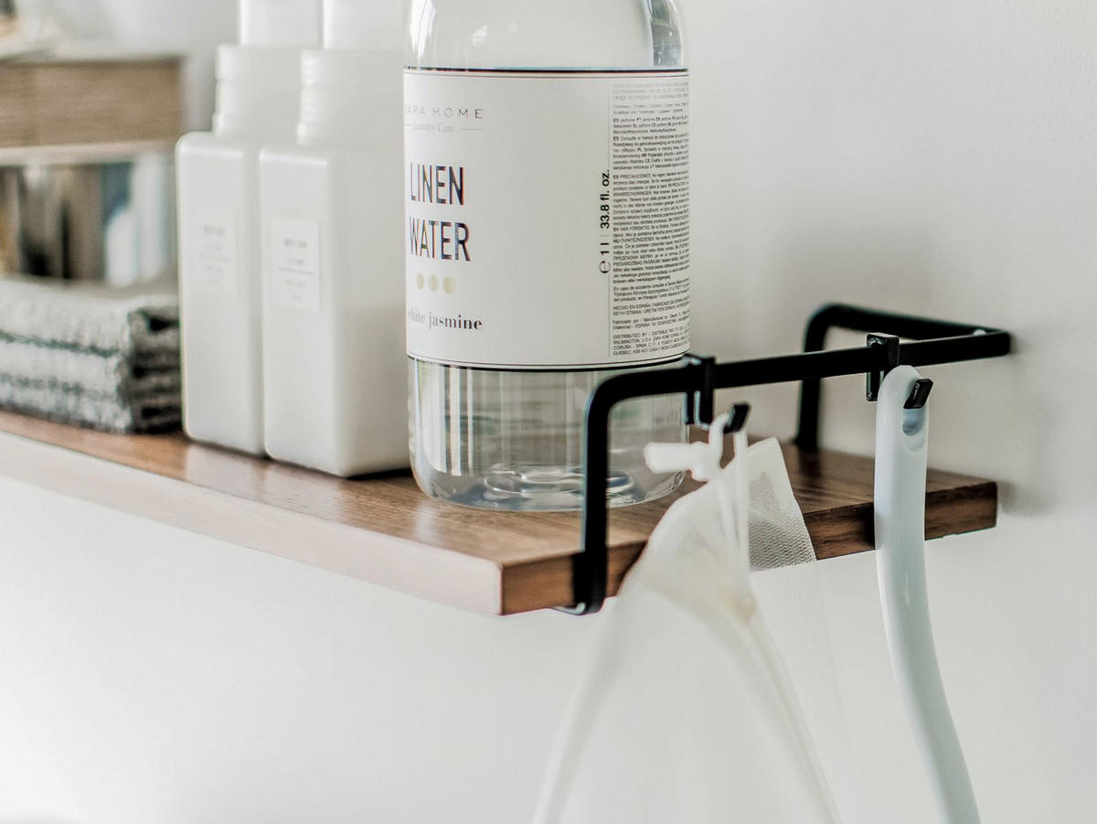 WANDREGAL Tower dunkelbraun 76/7/20 cm - Schwarz, Holz (76/20/7cm) - Yamazaki