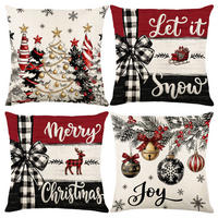 KISSENBEZUG – Weihnachtskissenbezug (Kissenfüllung nicht enthalten) – 45 x 45 cm – Multicolor(vier Stück) - Multicolor, Textil (45/45cm)