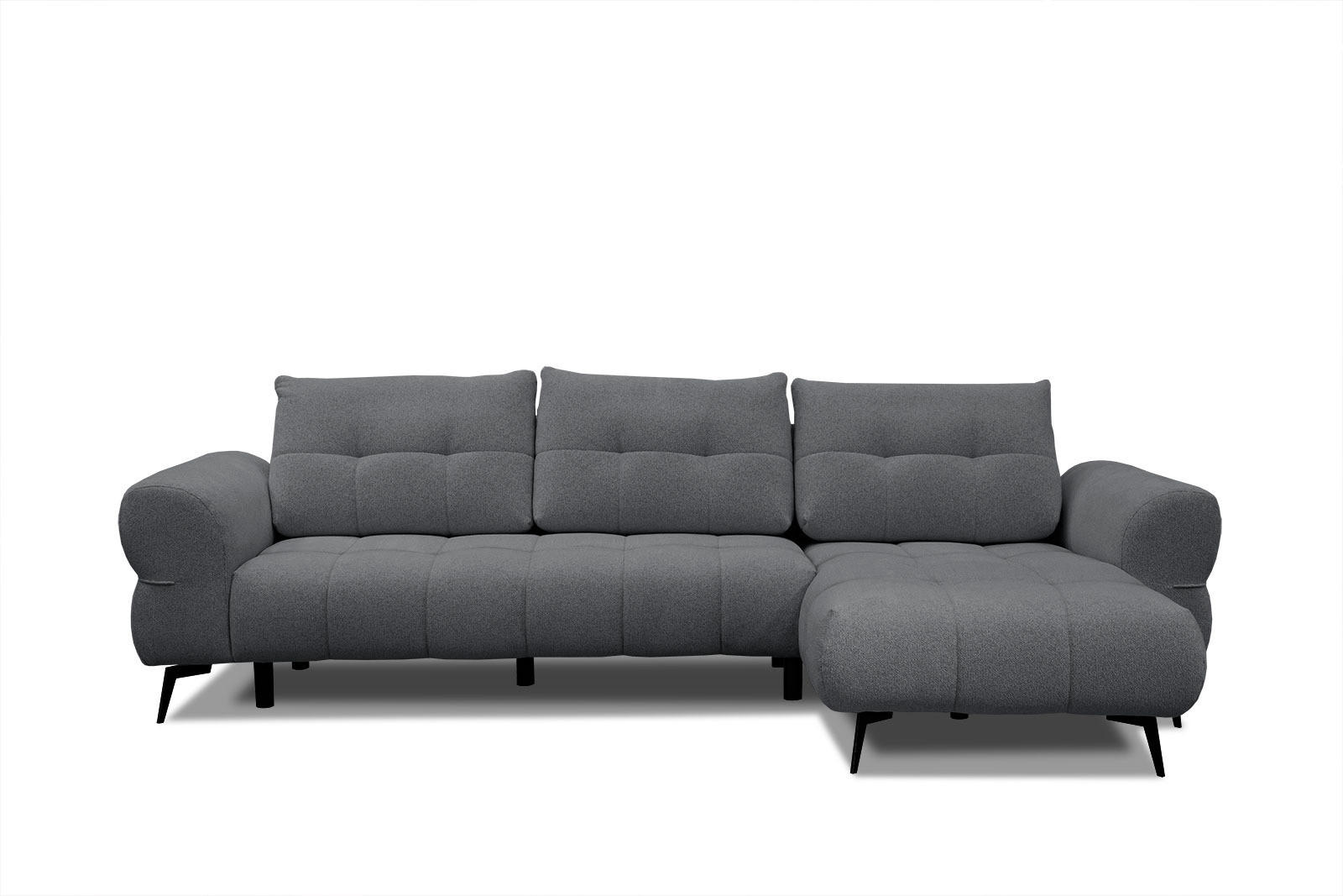 ECKSOFA SALVINI 4-Sitzer, graphitfarben - Schwarz/Graphitfarben, Holzwerkstoff/Textil (292/158cm) - Courtois Laville