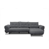 ECKSOFA SALVINI 4-Sitzer, graphitfarben - Schwarz/Graphitfarben, Holzwerkstoff/Textil (292/158cm) - Courtois Laville