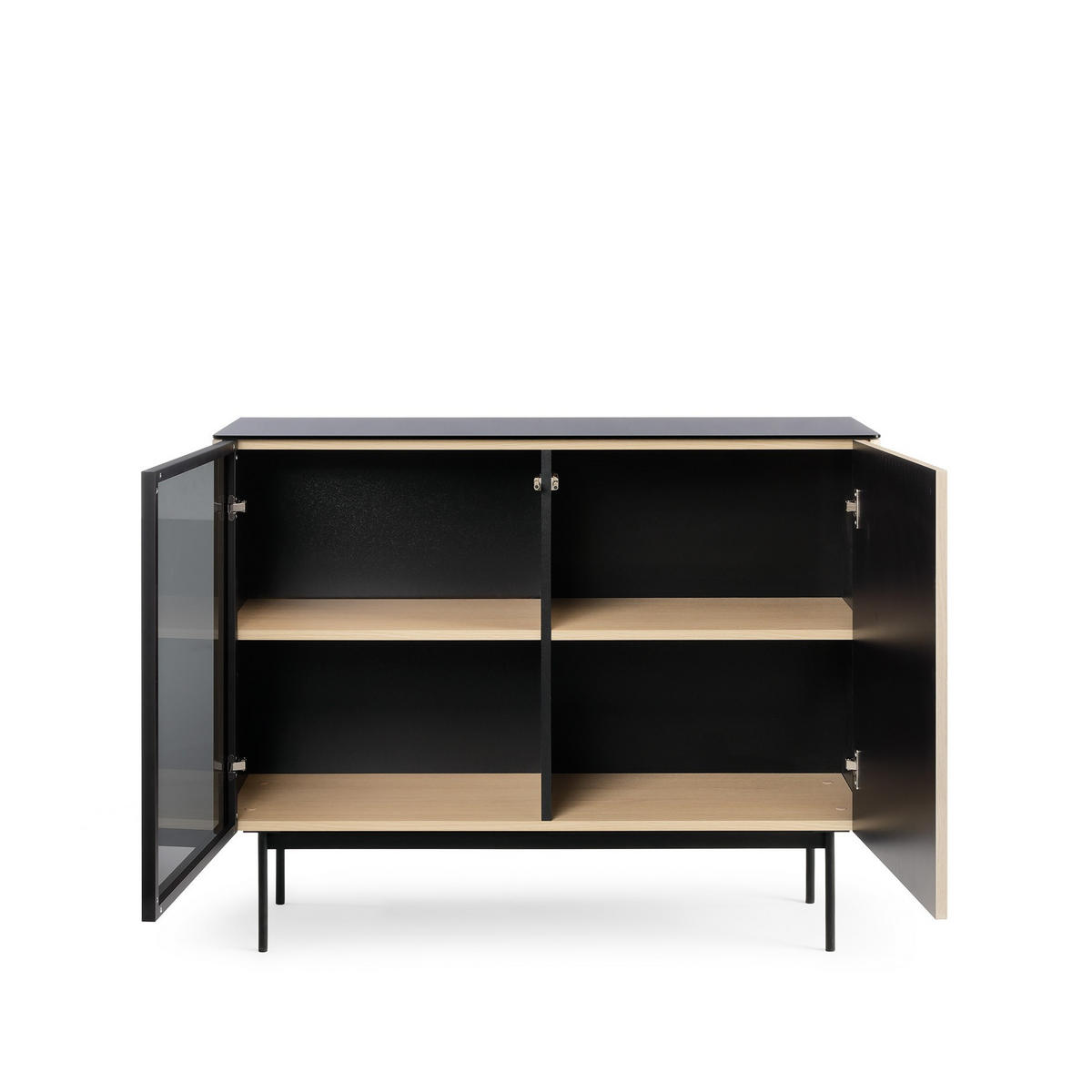SIDEBOARD VELLUTO 107x39x84 cm mit 2 Türen Eichefarben - Braun, Holzwerkstoff (107/84/39cm) - MASSENO