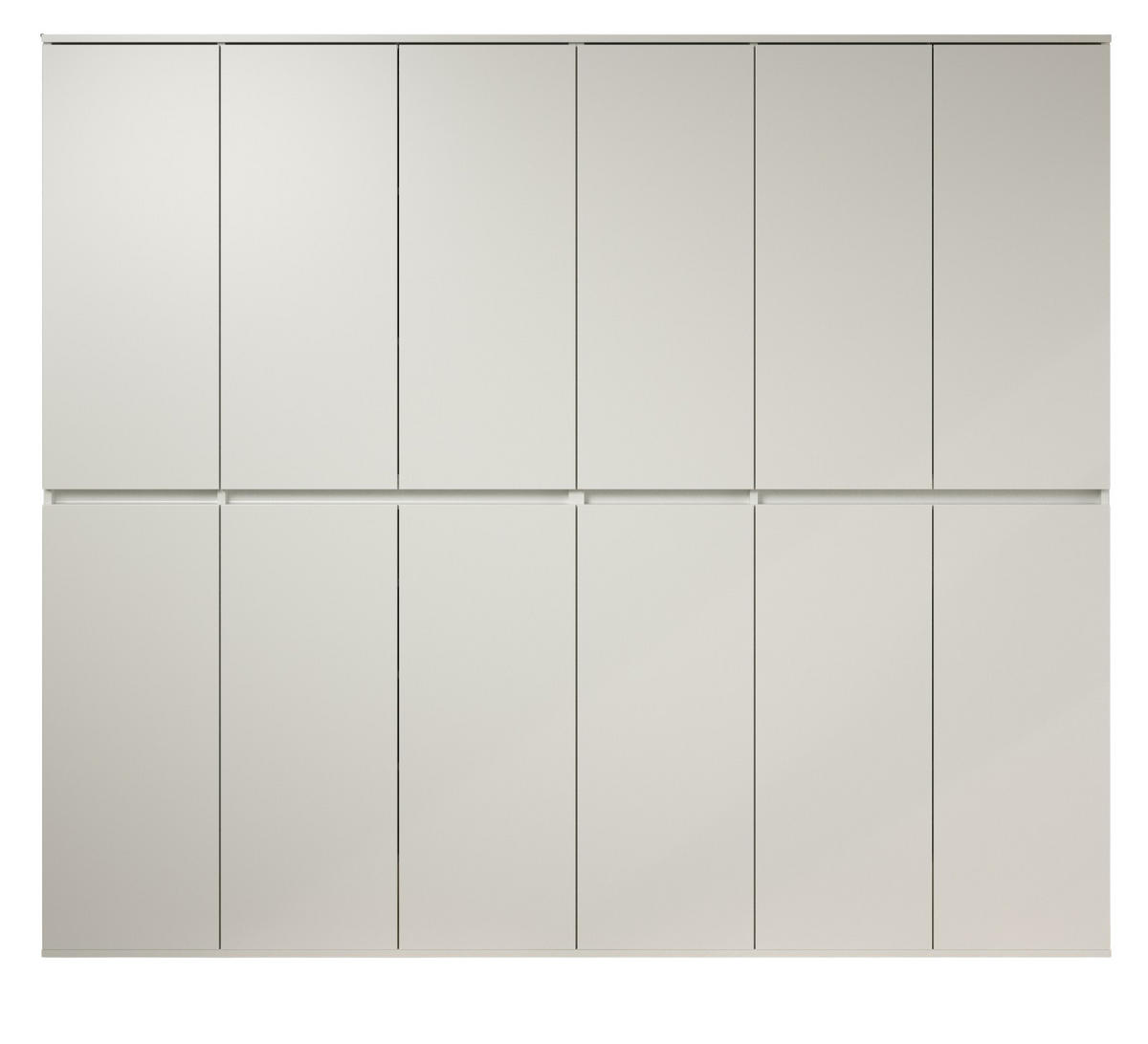 GARDEROBENSCHRANK weiß 222 x 191 cm, Schuhschrank 12-türig - Schwarz/Weiß, Holzwerkstoff/Kunststoff (222/191/34cm) - Top.Furn